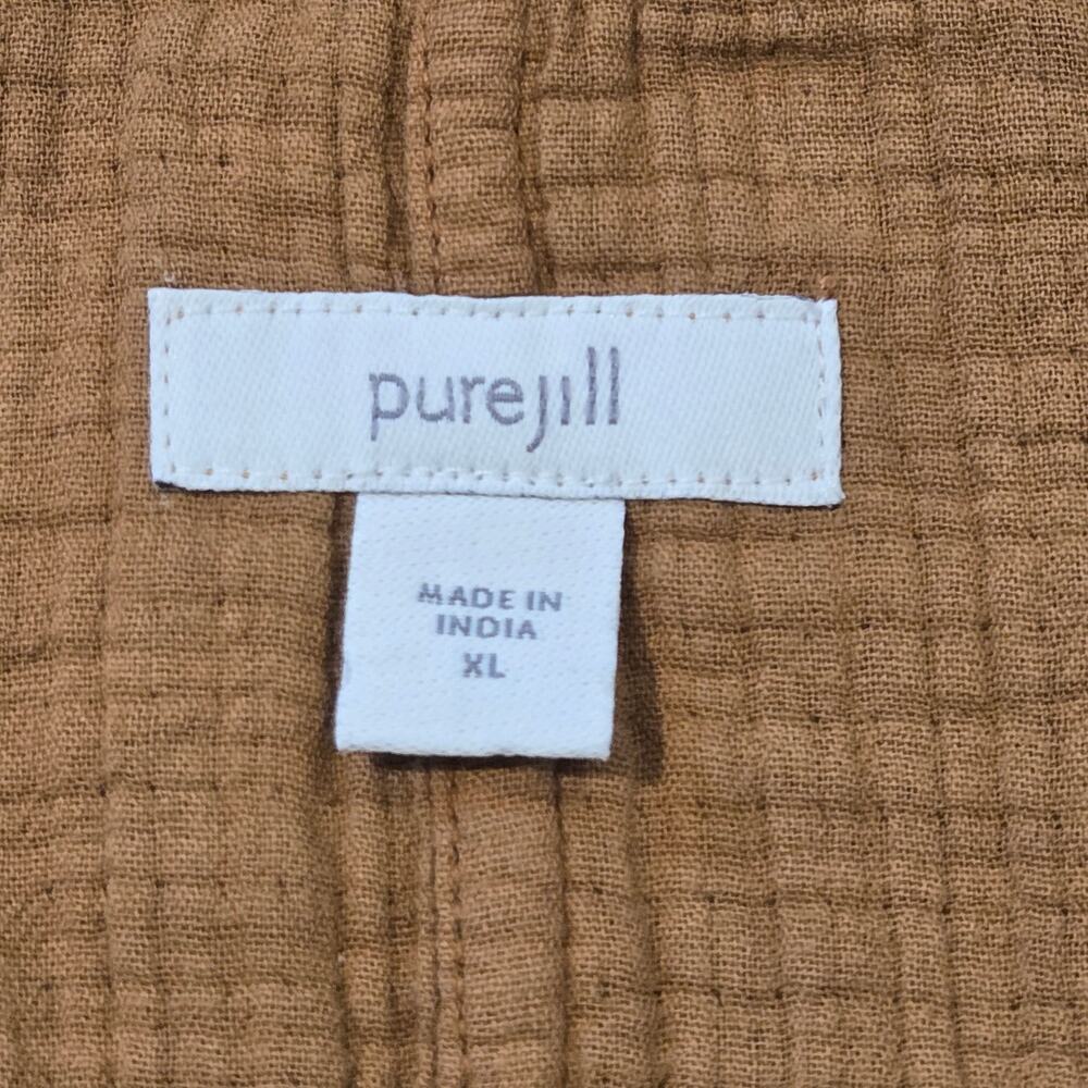 J. Jill XL Pure Jill Cotton Gauze Blazer Oversized Coastal Granny Boho Shacket - Picture 7 of 9